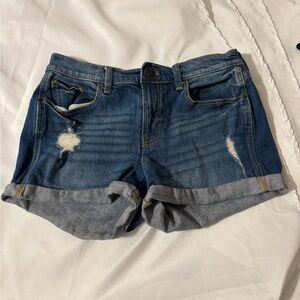 Old Navy Women’s‎ size 4 Midrise Boyfriend blue jeans shorts distressed
